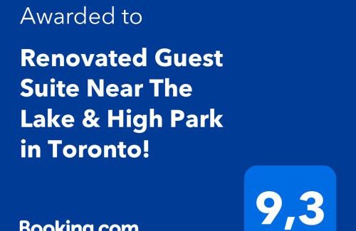 Swansea Apartamento | Renovated Guest Suite Near The Lake & High Park in Toronto!