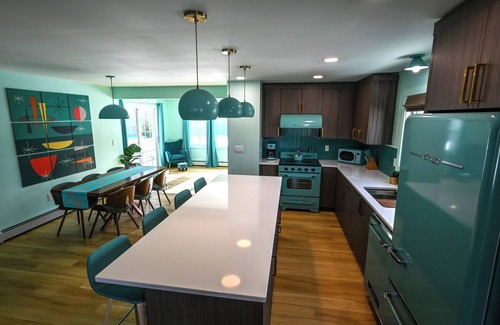 Fort Kent Mills Casa | Renovated Retro 3BR Getaway - Hot Tub & Trail Access