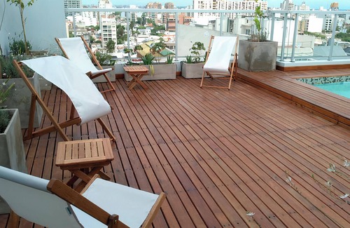 Balvanera Apartamento | RentUp-Mono moderno con balcón y piscina