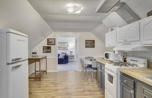 Palatine Apartamento | Retro Apt-Private Deck-King Bed-Downtown-Huge Sofa-Free Parking-Walk to Train