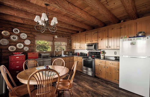 Paw Paw Cabina | Riverfront Log Cabin w Fireplace, Grill & Fire Pit