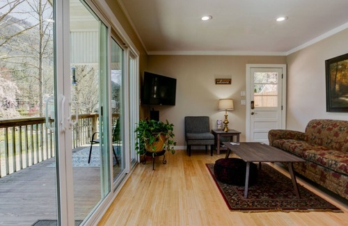 Bat Cave Casa | Rocky Riverside Escape with hot tub & game room in Bat Cave/Chimney Rock!