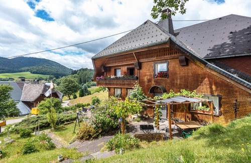 Bernau Apartamento | Habitación 'Doppelzimmer 1' con vistas a la montaña, terraza compartida y Wi-Fi