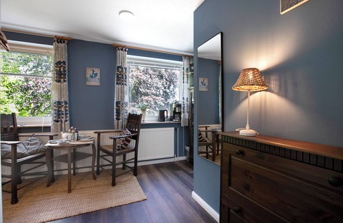 Olderup Apartamento | Habitación 'Ferienappartement Lillesoster' con terraza compartida, jardín compartido y Wi-Fi