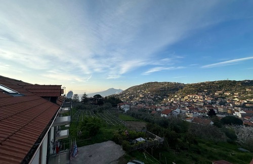 Piazza-Tralia-Pendolo Apartamento | Habitación 'Pompei Con Vista Vesuvio' con vistas a la montaña, Wi-Fi y aire acondicionado.