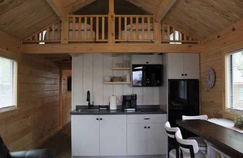 Gaines Cabina | Route 6 Campground presents: Tiny home | One Bedroom with loft