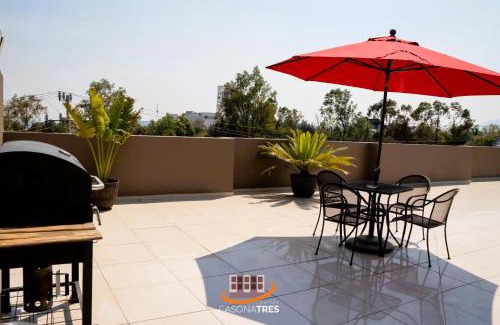 Ciudad López Mateos Apartamento | S08 MASTER SUITE Premium Frente al TEC CEM con Cocineta WiFi Balcón Parking Terraza