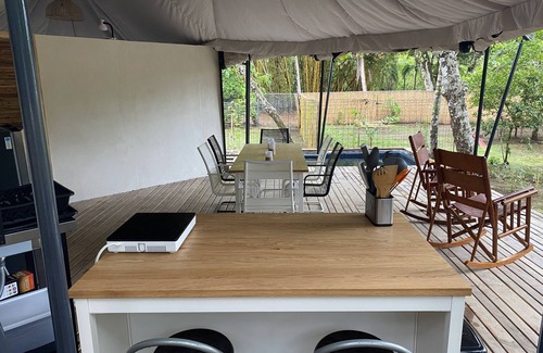 Savegre Chalet De Esquí | Safari tent on the beach. Near Manuel Antonio, nature, beach and plunge pool