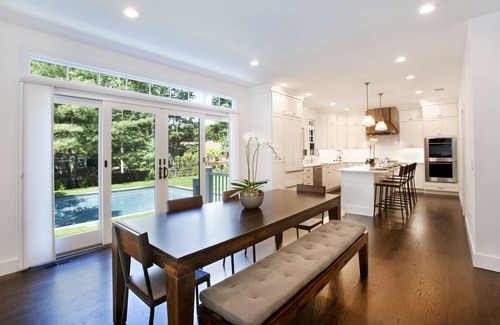 Sag Harbor Casa | Sag Harbor Luxury Home, piscina climatizada, a pie de playa privada, a pie de pueblo