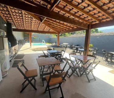 Melvi Casa | Salão para festas com piscina, bairro Jardim Melvi em Praia Grande - Salve Jorge