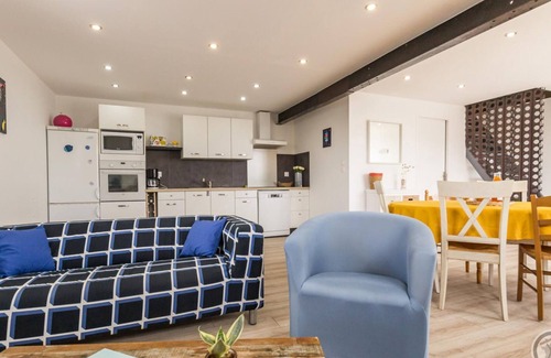 Saint-Marcouf Cabaña | Casa junto al mar con patio privado y equipamiento moderno