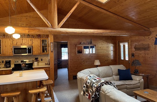 Cheboygan Casa | Secluded Log Cabin and Guest House Close to Mackinaw City!