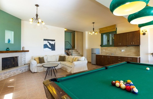Agia Triada Villa | Secluded Villa w/ Private Pool, Children Play Area, Pool table, BBQ & Sea Views