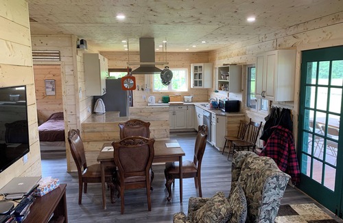 Prince County Cabaña | Semi-private beach, huge screened in deck, woods on fenced in property.