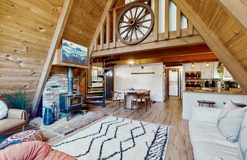 Arrowbear Lake Casa | Serene Boho A-Frame w/ Wood Stove and Expansive Deck - Close to Hiking & Skiing