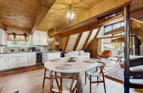 Arrowbear Lake Casa | Serene Boho A-Frame w/ Wood Stove and Expansive Deck - Close to Hiking & Skiing