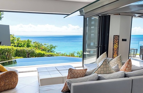 Fryes Beach Hotel | Serene Oceanfront Room w/ Stunning Caribbean Sunset Views & Direct Beach Access