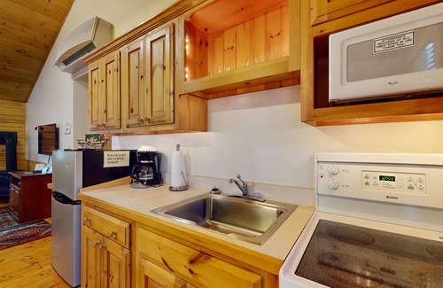 Northport Cabina | Serene two-bedroom dog-friendly cabin getaway with kitchen, fireplace & more