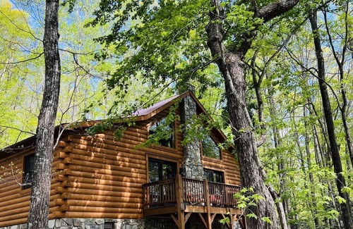 West Jefferson Cabina | Serenity Meets Convenience - Honey Bear Log Cabin Near Downtown West Jefferson