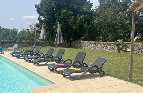 Lacapelle-Segalar Casa | Conjunto de 3 casas de piedra con piscina climatizada para 12 personas.