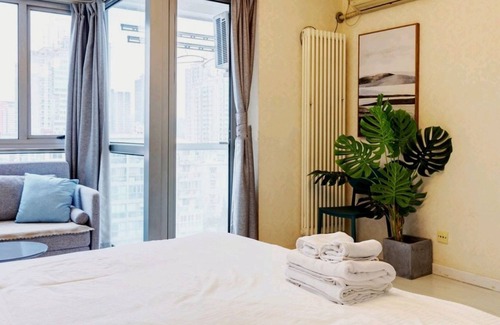 Downtown Beijing Apartamento | Shiny Movie Night High Rise View