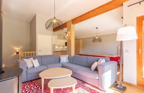 Arc-1800 Apartamento | 10.o piso, vista pistas, fitness, piscina, sauna, hammam, balcón, chimenea o estufa a leña, parking