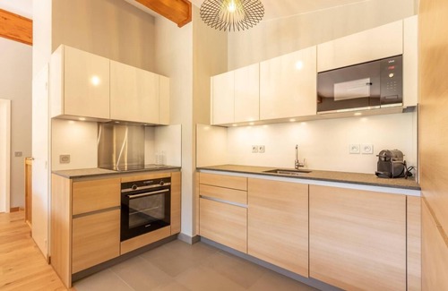 Arc-1800 Apartamento | 10.o piso, vista pistas, fitness, piscina, sauna, hammam, balcón, chimenea o estufa a leña, parking