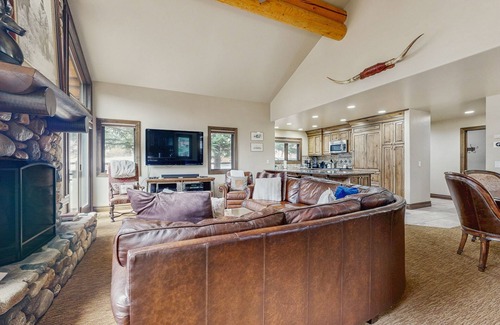 Warm Springs Casa | Ski-in/ski-out chalet with fireplace, furnished deck, & alfresco dining