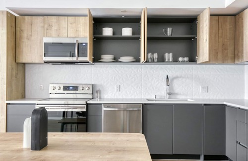 City West Apartamento | Sleek Downtown 1BR w/ Pool, Gym & W/D near Staples Center, by Blueground (LAX 542)