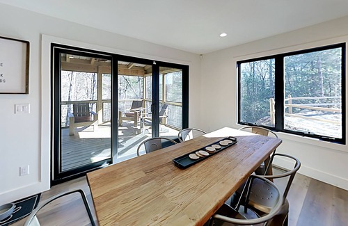 Pisgah Forest Casa | Sleek house with screened porch, fireplace, & soaking tub - Dogs OK