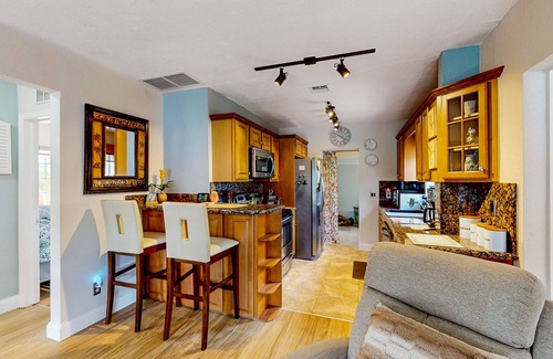 South Middle River Casa | Snowbird-friendly home with enclosed backyard, grill, patio, streaming, W/D, AC