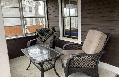 Patten Casa | Snowmobile trail access. Room for multi-vehicle/trailer parking.
