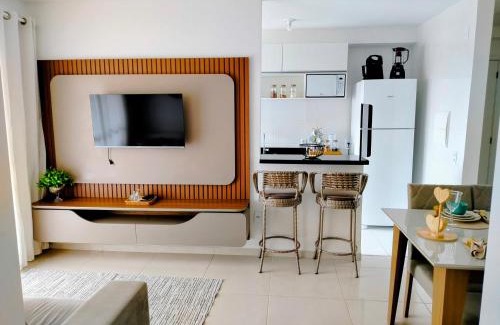 Aruanda Apartamento | Sol Prime Aracaju - Varanda - 2 quartos com ar - vista piscina - a 6 minutos da praia de Aruana
