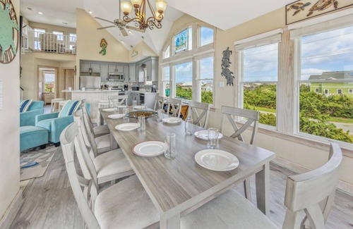 Wind Over Waves Casa | Soundside Dog Friendly Home w/ Pool, Hot Tub, Game Room, Tiki Bar, Public Dock