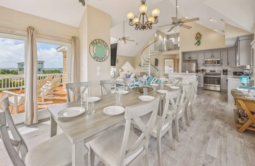 Wind Over Waves Casa | Soundside Dog Friendly Home w/ Pool, Hot Tub, Game Room, Tiki Bar, Public Dock