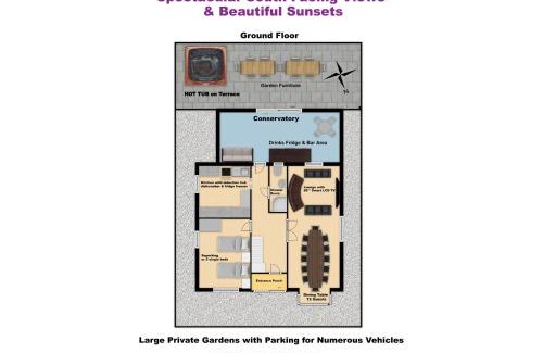 Wootton Wawen Casa | South View Country House Sleeps 12 - Hot Tub - Views