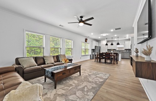 Lawrenceville Casa | Spacious 5-bedroom house with outdoor fireplace near Pleasant Hill!