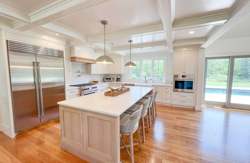 West Tisbury Casa | Spacious 5-Bedroom New House w/ Pool, Spa, Access to Tennis & Deep Bottom Pond