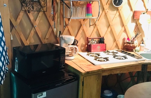 Trumansburg Cabina | ¡La yurta espaciosa y aireada es deliciosa para glamping con comodidad!