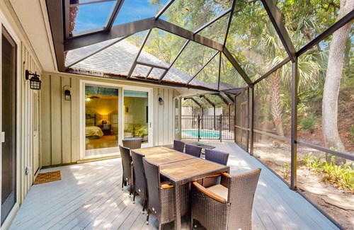 Fernandina Beach Casa | Spacious home with patio, deck, private outdoor pool, & beach access