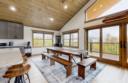Sunday River Area Casa | Spacious mountain retreat with fire pit, hot tub, sauna, and foosball