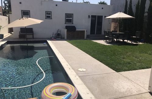 North Park Casa | Spanish bungalow with pool, built in bbq, and outdoor seating areas.