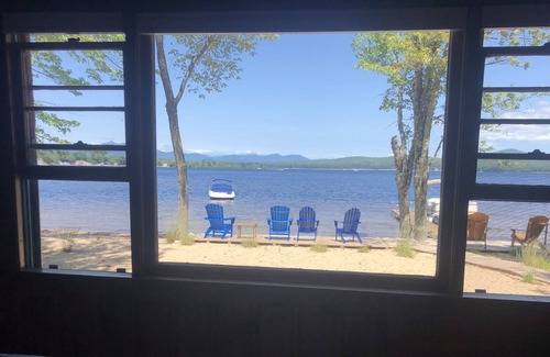 Center Ossipee Casa | Spectacular setting, majestic mountains, sandy waterfront& dock on Ossipee Lake