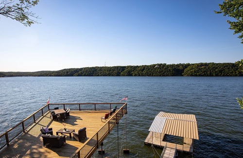 Linn Creek Casa | Spectacular Views! Lakefront Home-Massive Deck on the Main Channel, Sauna & More