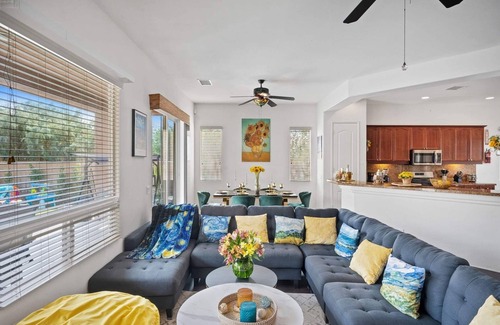 Desert Hot Springs Casa | “Starry Night Escape” House with Saltwater pool, jacuzzi, pool, PS4, tennis.