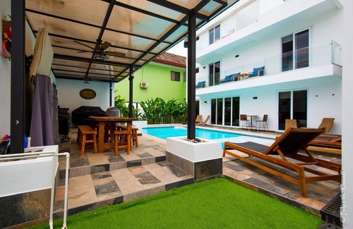 Playa Hermosa Casa | Steps from beach with private pool, rooftop terrace & swim up bar beach club!