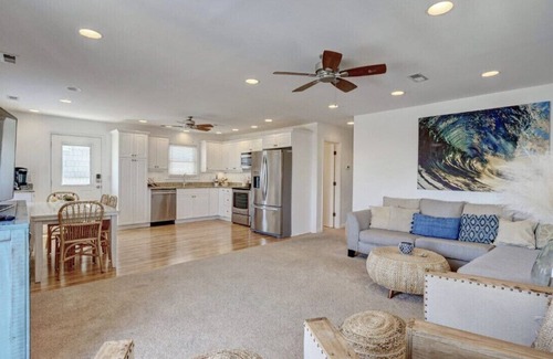 Topsail Beach Casa | Steps to the beach. Canal front with new dock. Clean, Cozy Getaway.