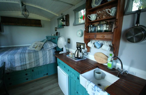 Llanelli Cabina | Shepherds Hut con vistas al mar.