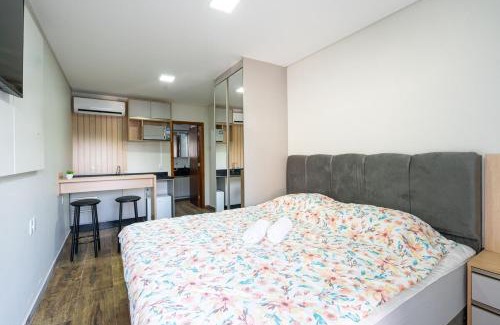 Picarras Apartamento | Studio A 350m PRAIA com Garagem privativa Cozinha funcional Ar Condicionado, Wi Fi, Localização estratégica, Centro da cidade, perto de tudo Reserve agora mesmo