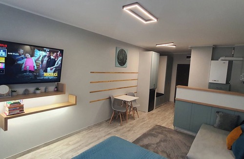 Piatra Neamt Apartamento | Studio amplasat în centrul orașului cu vedere la munte.